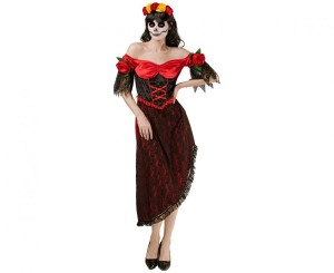 Zestaw dla dorosłych Hiszpanka (nakrycie głowy, sukienka), rozm. M