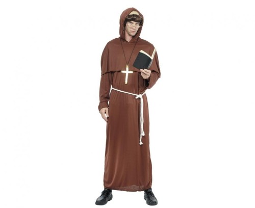 Zestaw dla dorosłych Mnich (szata z kapturem, pasek, krzyż), rozm. uniw.