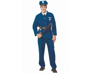 Zestaw dla dorosłych Policjant (koszula, spodnie, pasek, czapka, kołnierzyk z krawatem), rozm.56