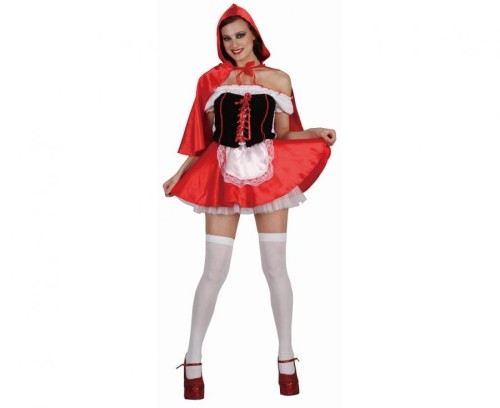 Zestaw dla dorosłych Czerwony Kapturek (sukienka, fartuch, peleryna z kapturem), rozm. S