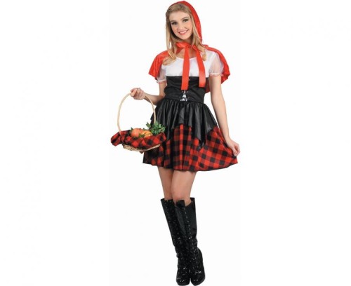 Zestaw dla dorosłych Niegrzeczny Czerwony Kapturek ( sukienka, peleryna z kapturem), rozm. S