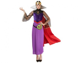 Zestaw dla dorosłych Zła Królowa (korona, sukienka z kołnierzem i peleryna, kaptur, torebka), rozm. M