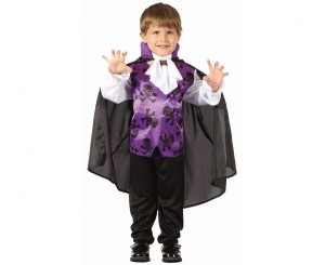 #STDZ Zestaw dla dzieci Fioletowy Wampir (bluzka z kamizelką, peleryna, żabot), rozm. 92/104 cm