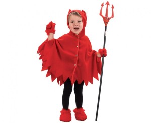 #STDZ Zestaw dla dzieci Mały Diabełek  (peleryna z kapturem, rękawiczki), rozm. 92/104 cm