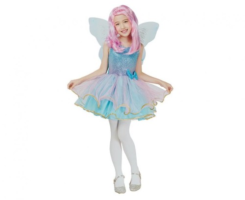 #STDZ Zestaw dla dzieci Niebieska Wróżka (sukienka, skrzydła), rozm.130/140 cm