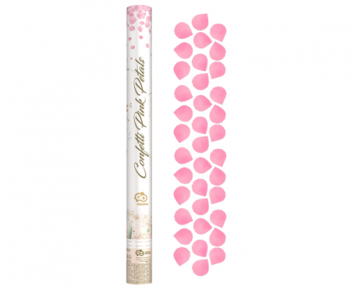 Konfetti pneumatyczne - Płatki róż, różowe, tekstylne / 60 cm