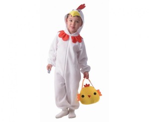#STDZ Zestaw dla dzieci Biała Kurka (kombinezon z kapturem, torebka), rozm. 92/104 cm