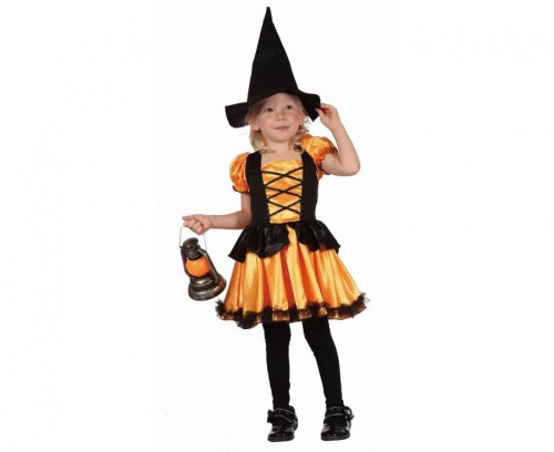 #STDZ Zestaw dla dzieci Pomarańczowa Czarownica (sukienka, kapelusz), rozm. 92/104 cm