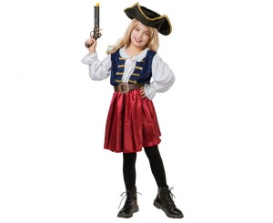 #STDZ Zestaw dla dzieci Elegancka Piratka (kapelusz, sukienka, pasek), rozm. 120/130 cm