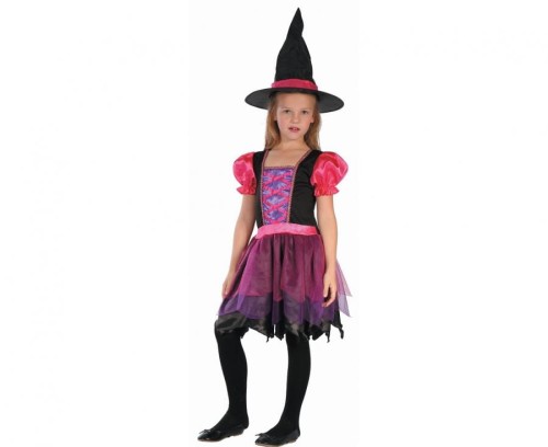 #STDZ Zestaw dla dzieci Różowa Czarownica (sukienka, kapelusz), rozm. 130/140 cm