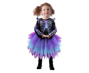 #STDZ Strój dla dzieci Błyszczący Kościotrup (sukienka), rozm. 92/104 cm