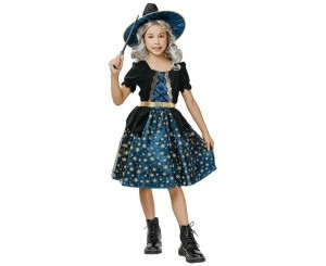 #STDZ Zestaw dla dzieci Nieziemska Czarownica (kapelusz, sukienka, pasek), rozm. 120/130 cm