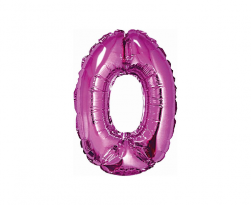 Balon foliowy "Cyfra 0", różowa, 35 cm