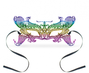 Maseczka ażurowa "Tęczowy motyl"