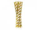 Rurki (słomki) pap. złote, miks dwóch wzorów, 6x197mm / 24 szt.