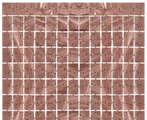 Kurtyna B&C Kwadrat-gwiazdki, metaliczna różowo-złota, 100x200 cm