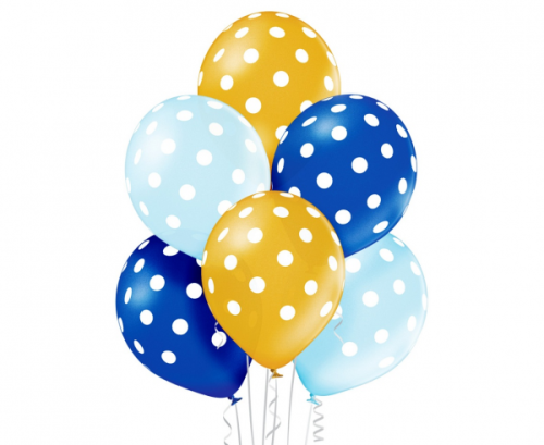 Balony D11 Polka Dots Boy 1C5S, 6 szt.