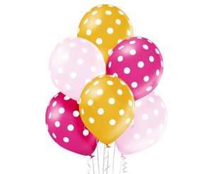 Balony D11 Polka Dots Girl 1C5S, 6 szt.