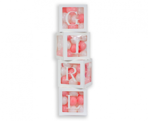 Zestaw pudełek 35 cm na balony z literami GIRL, 4 szt. KK