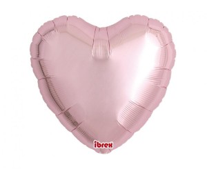 Balon Ibrex Hel, serce 14", Metallic Light Pink, 5 szt.