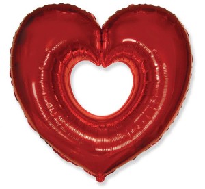 Balon foliowy 24" FX - "Serce otwarte, czerwone"