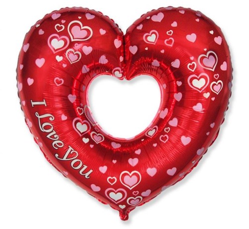 Balon foliowy 24" FX - "Piękne serce - I Love You"