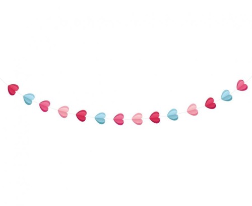 Girlanda papierowa Love is in the air - Serduszka 3D, 200 cm