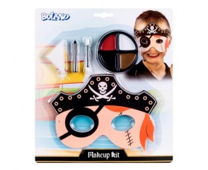 Zestaw do malowania twarzy Pirat (maska, farbki, kredka, gąbka, aplikator)