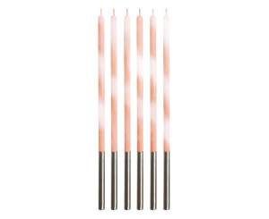 Świeczki urodzinowe Candy, morelowe 4.5x4.5x150mm, 6 szt.