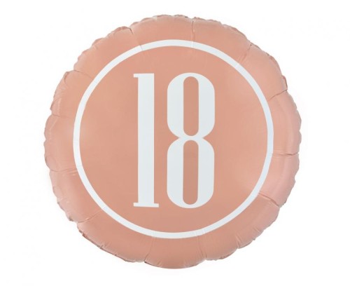 Balon foliowy "18" (różowo-złoty), 18"