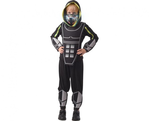 #STDZ Strój dla dzieci Cyber Bohater (bluzka z kapturem, spodnie, maska reagująca na dźwięk, zbroja, ochraniacze na ręce i nogi), rozm. 110/120 cm, KK