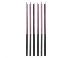 Świeczki urodzinowe Platinum, liliowe, wys. 14.5 cm, 6 szt.