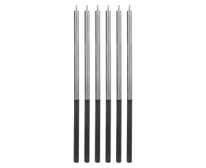 Świeczki urodzinowe Platinum, srebrne, wys. 14.5 cm, 6 szt.