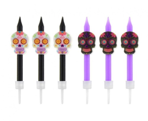Świeczki - maski Dia De Los Muertos, 6 szt.