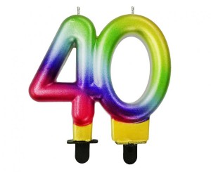 Świeczka B&C cyferka 40, Galaxy, 7,5 cm