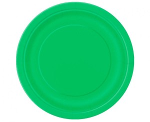 Talerzyki papierowe, zielone, 23 cm, 8 szt. (plastic-free)