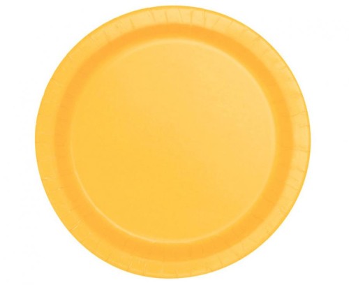 Talerzyki papierowe, żółte, 23 cm, 8 szt. (plastic-free)