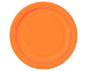 Talerzyki papierowe, pomarańczowe, 23 cm, 8 szt. (plastic-free)