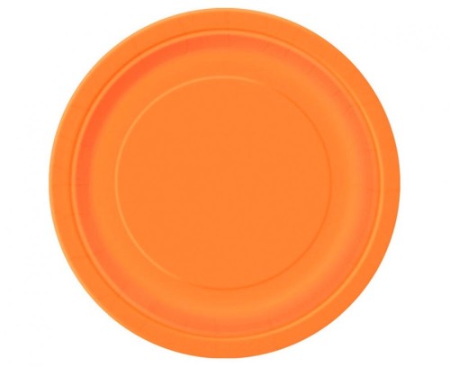Talerzyki papierowe, pomarańczowe, 23 cm, 8 szt. (plastic-free)