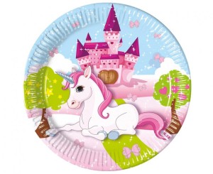 Talerzyki papierowe "Unicorn", next generation, 20cm, 8 szt. (plastic-free)