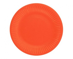 Talerzyki pap. Jednokolorowe, czerwone, certyfikat FSC, 18 cm, 6 szt.