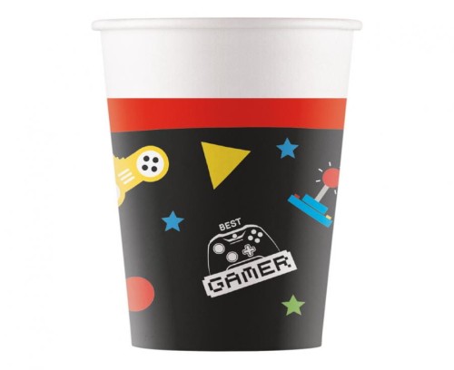 Kubeczki papierowe (WM) Gaming Party, 200ml, 8 szt. (SUP label)