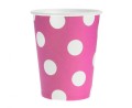 Kubeczki papierowe Groszki (Magenta U), 270ml/6 szt.