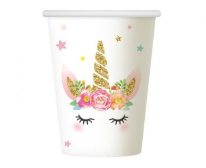 Kubeczki papierowe PB&C Jednorożec, 266 ml, 6 szt.