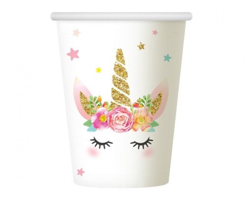 Kubeczki papierowe PB&C Jednorożec, 266 ml, 6 szt.