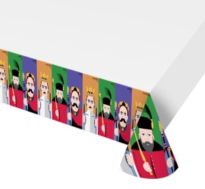 Obrus plastikowy "Królewska Impreza", 132x182 cm