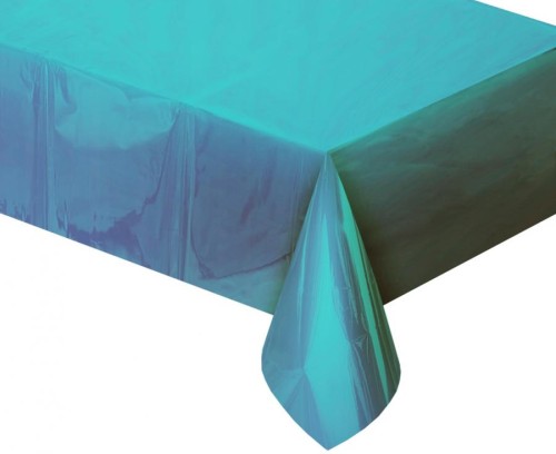 Obrus foliowy B&C metaliczny jasnoniebieski, 137x183 cm