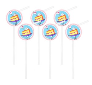 Rurki do picia, łamane, z medalionem "Słodka chwila", 6 szt. KK