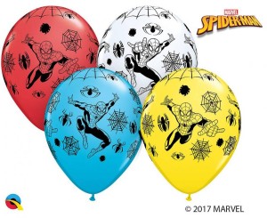 Balon QL 11" z nadr. "Spider- Man", pastel mix specjalny/ 25 szt.