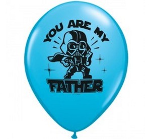 Balon QL 11" z nadr. "Star Wars: You Are My Father ", pastel błękitny/ 25 szt.